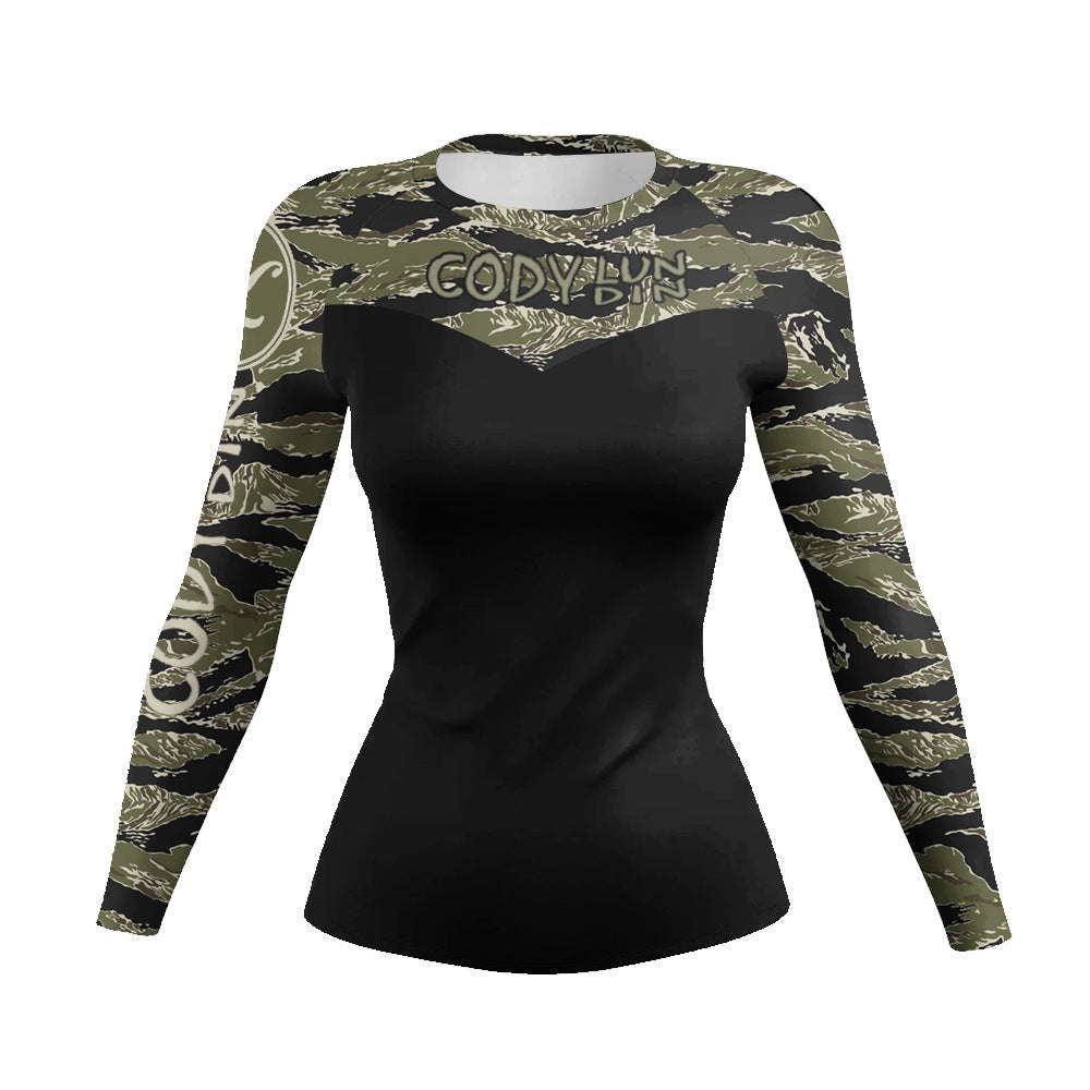 Women's Slim Fit Long Sleeve Workout Top for Running Fitness and Gym Exercise Clothing