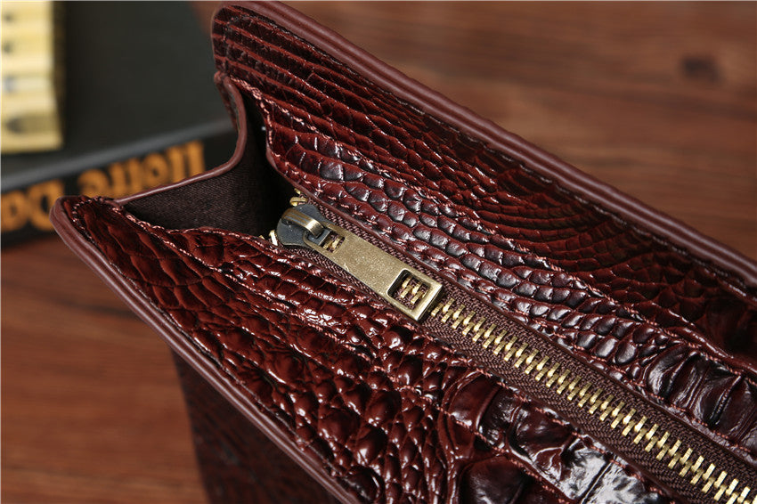 Men's PU Leather Casual Envelope Bag For Travel In Black Or Brown Color 34cm Long 23cm High 3cm Wide