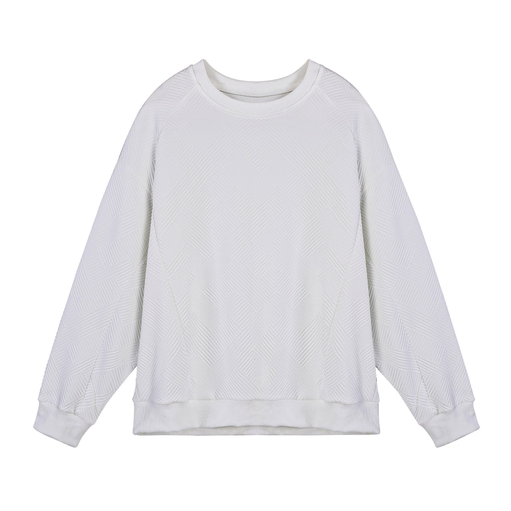 Twill Jacquard Long-sleeved Sweater Men's Spring And Autumn Round Neck