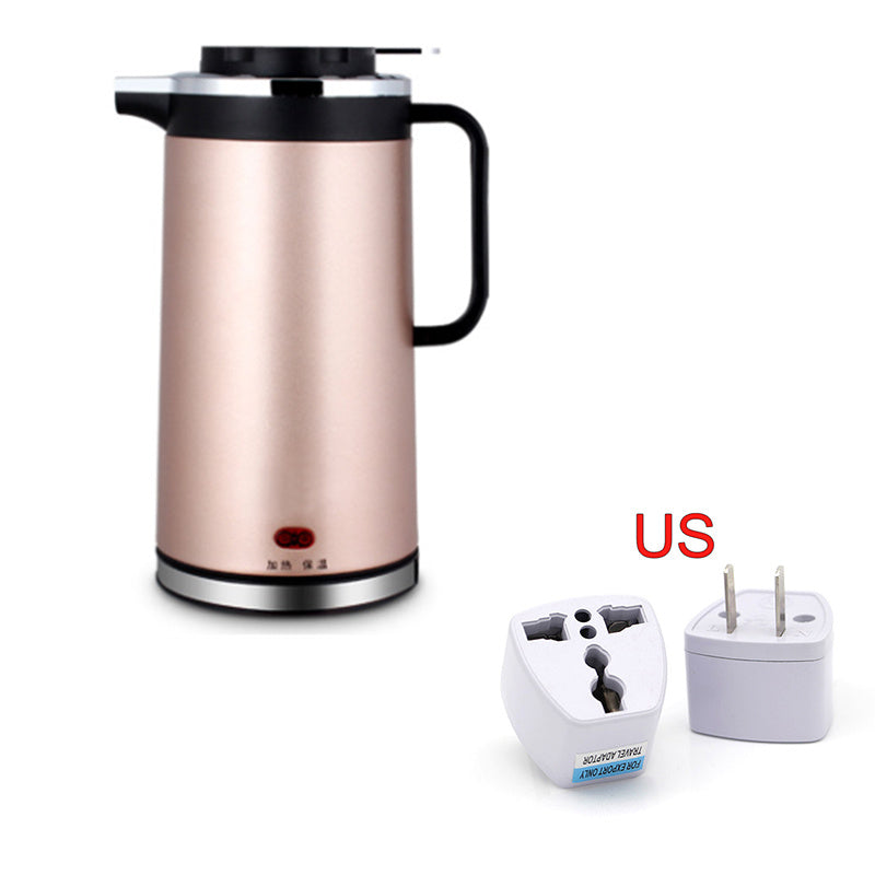 Compact Electric Kettle 2L Double Insulated Stainless Steel With Scale Window And Push Button Operation 1000W