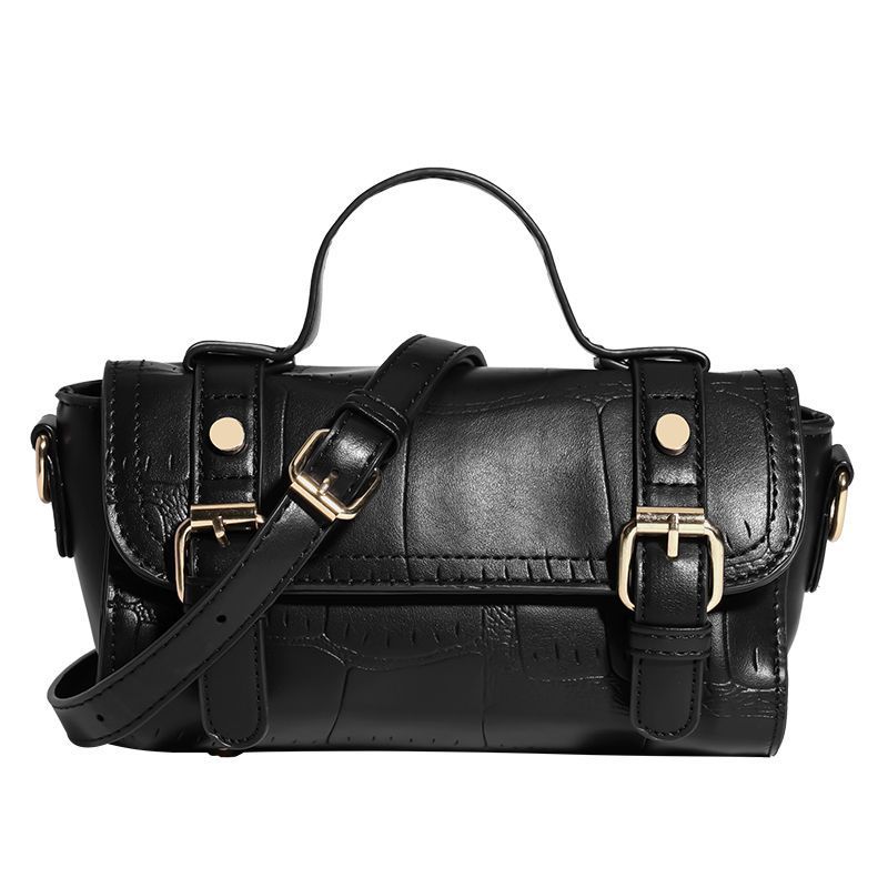 Fashion Retro Round PU Leather Bag With Advanced Texture Cylindrical Urban Style For Daily Use Brown Black White