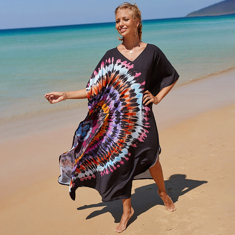 Rayon Print Bikini Swimsuit Cover Up Sun Shirt