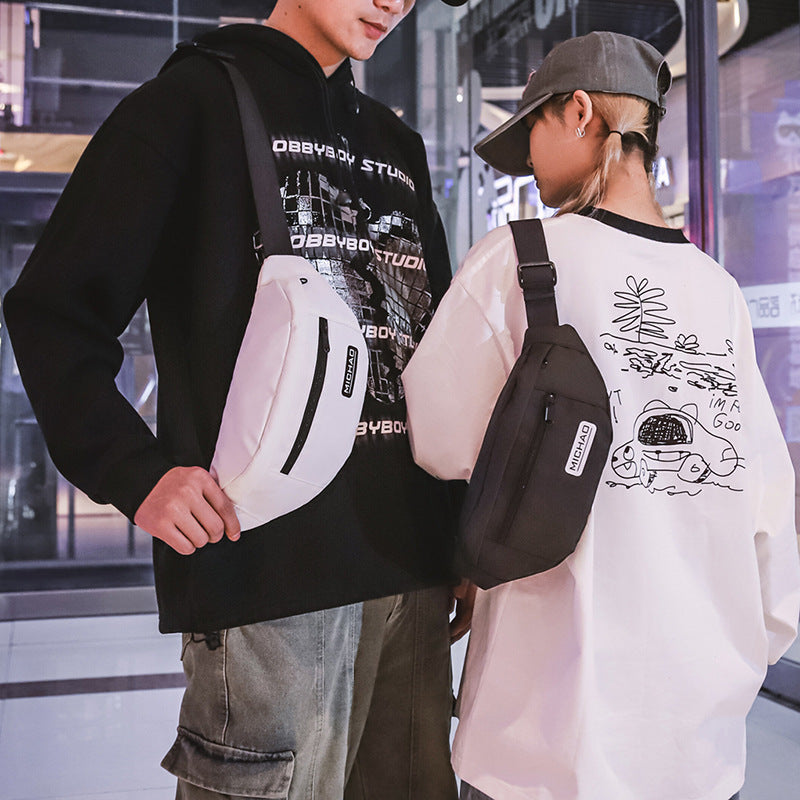 Unisex Fashion Nylon Fanny Pack Sports and Leisure Messenger Bag Featuring Multiple Color Options and Convenient Pocket