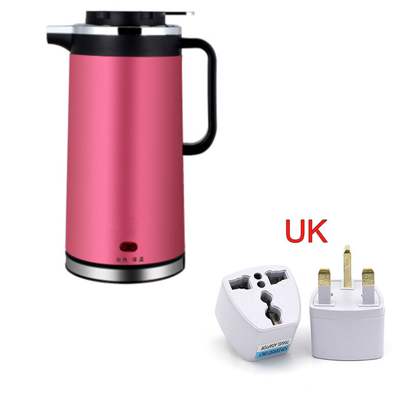 Compact Electric Kettle 2L Double Insulated Stainless Steel With Scale Window And Push Button Operation 1000W