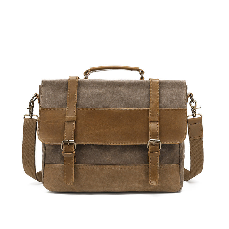 Boys Retro Postman Canvas One Shoulder Bag in Army Green Black Khaki Brown Lake Water Green