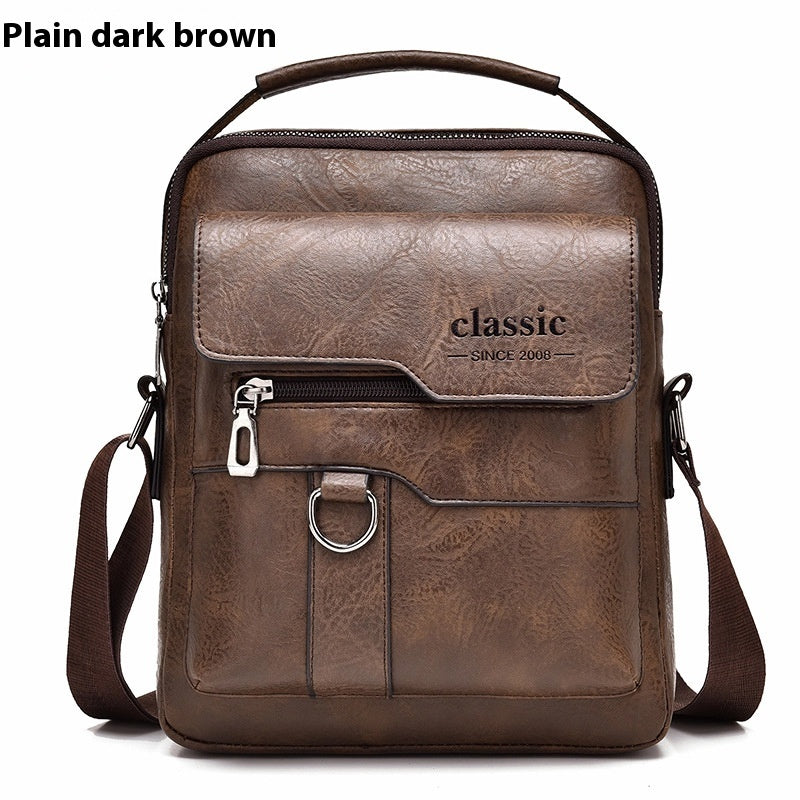 Mens Messenger Bag One Shoulder Retro PU Leather Crossbody Bag With Flap For Travel And Business