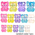 Assorted translucent glitter maltose bear stress toys, random color style