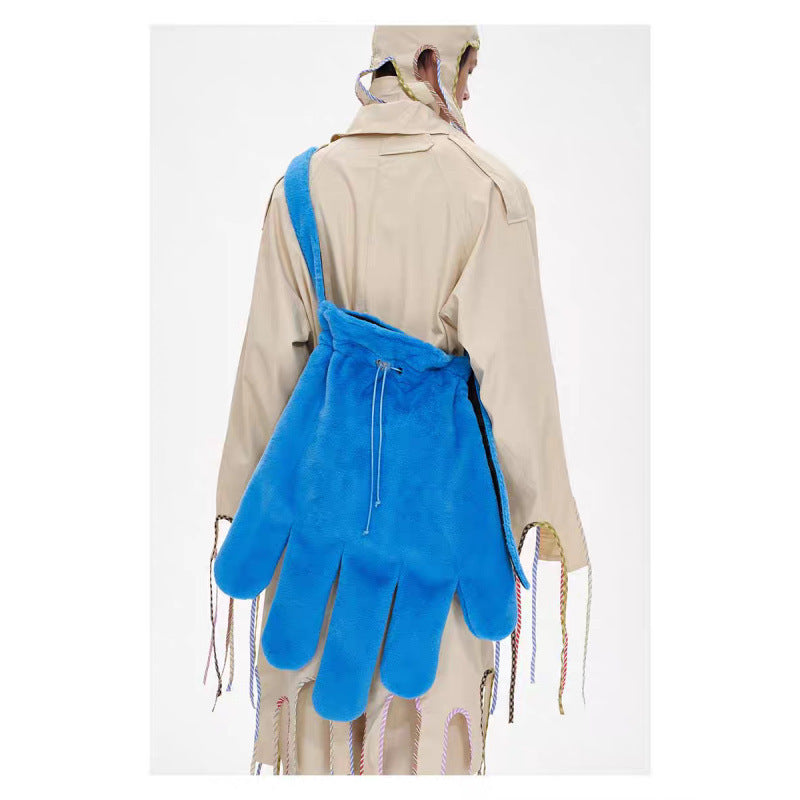 Blue Fur 14 Inch Crossbody Bag For Workwear And Leisure Travel Velvet Lining Cyberfunction Style