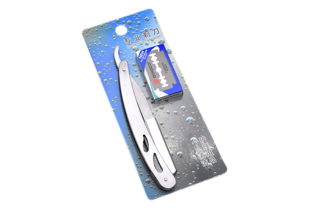 Stainless Steel Razor With 10 Blades Professional Straight Razor For Smooth Clean Shave
