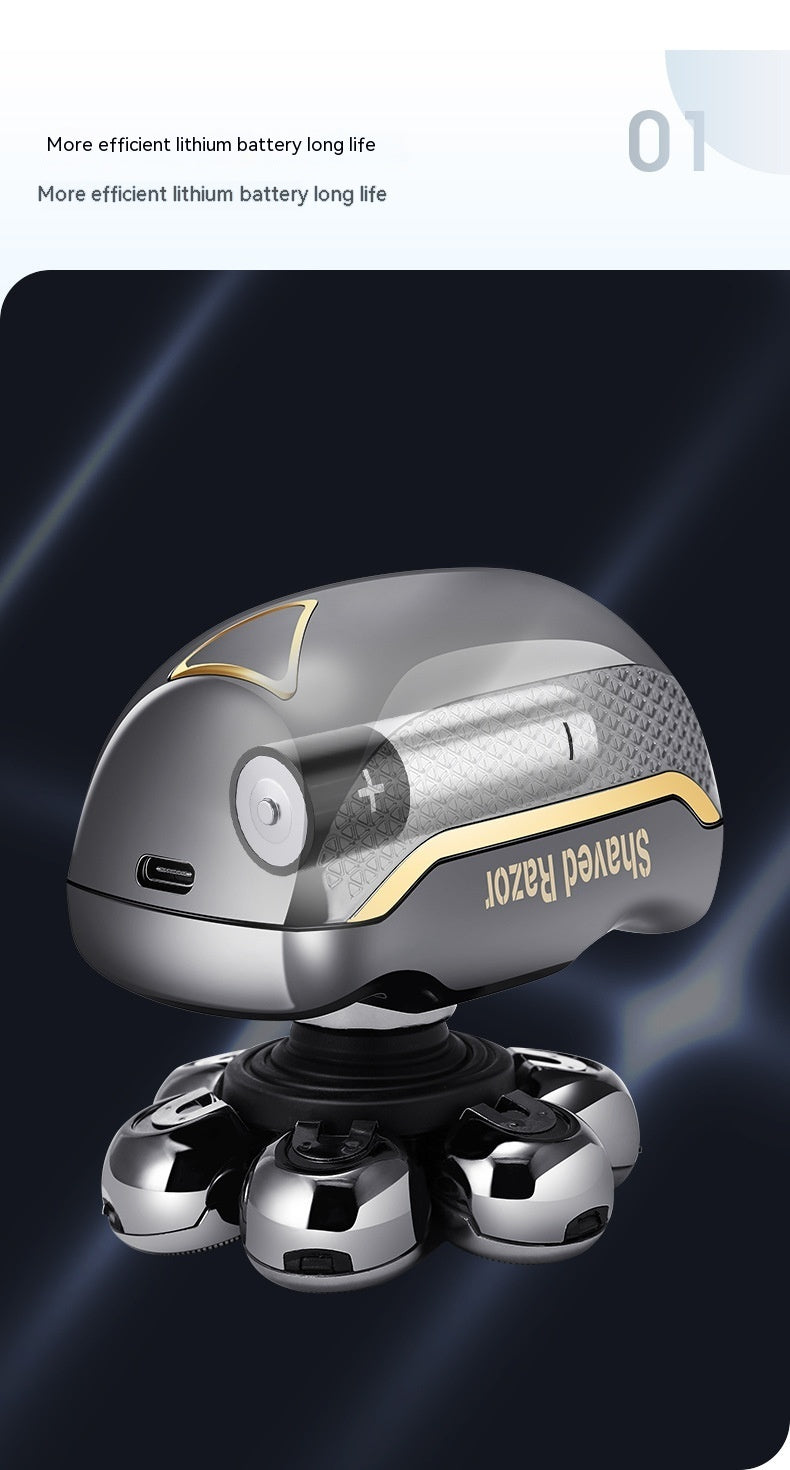 7-Head Electric Shaver with LED Display - Intelligent Hair Clipper