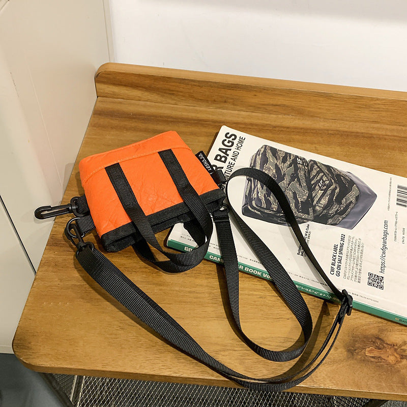 Mini Tote Bag Earphone Coin Purse Tyvek Daily Use Horizontal Square Three Dimensional Pocket Available In Colors