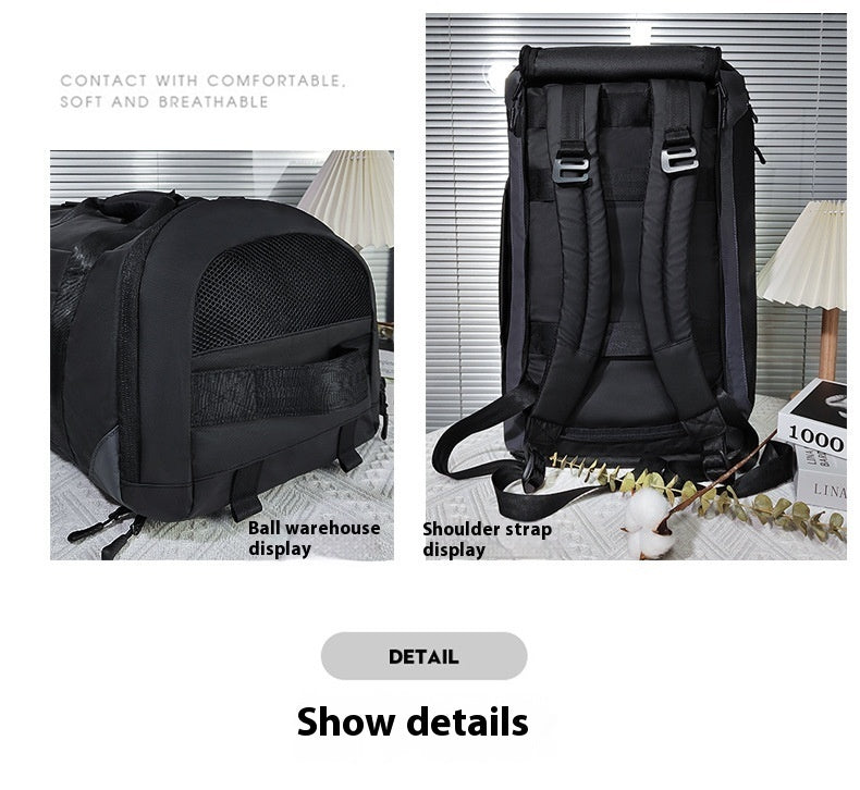 Independent Shoe Warehouse Travel Bag Crossbody Fitness Bag For Sports Training Urban Style Black PU 24 Inch Breathable