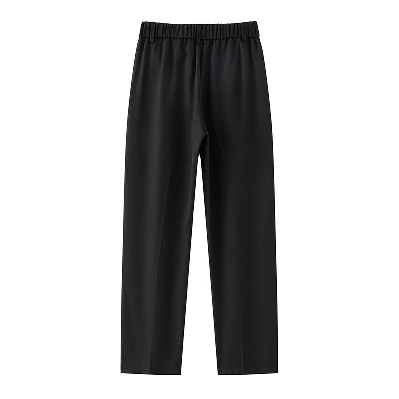 Loose Straight Black Casual Trousers Men