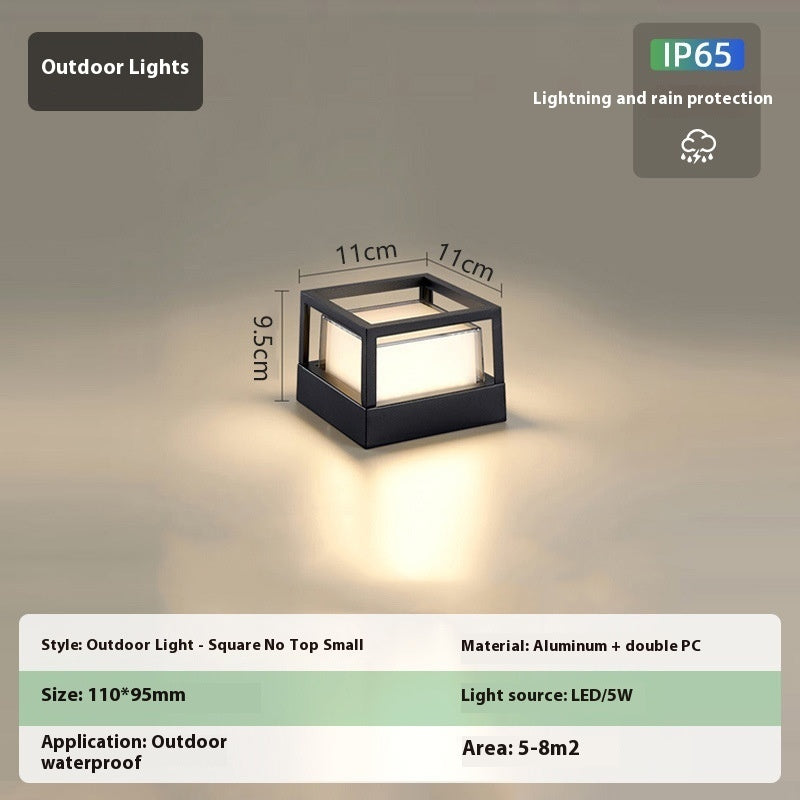 Outdoor Aluminum Wall Pillar Lamp - Weather Resistant Exterior Lighting