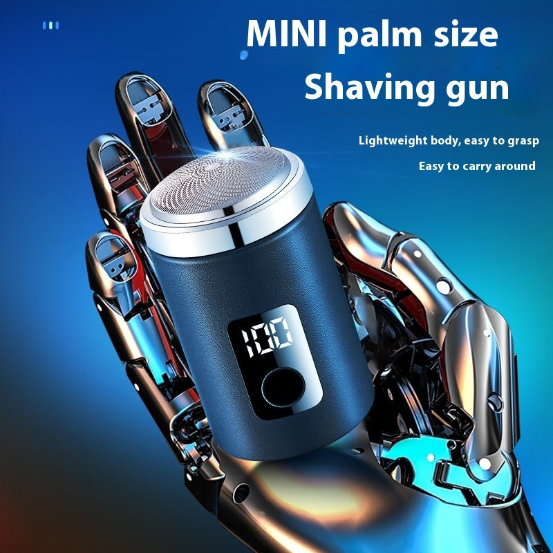 Mini Electric Shaver with Power Display - Rechargeable Men's Grooming