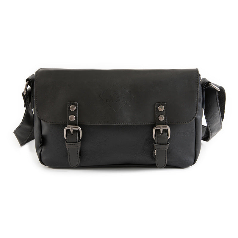 Korean Men's PU Leather Retro Flip Literary Shoulder Bag Crossbody For Travel And Everyday