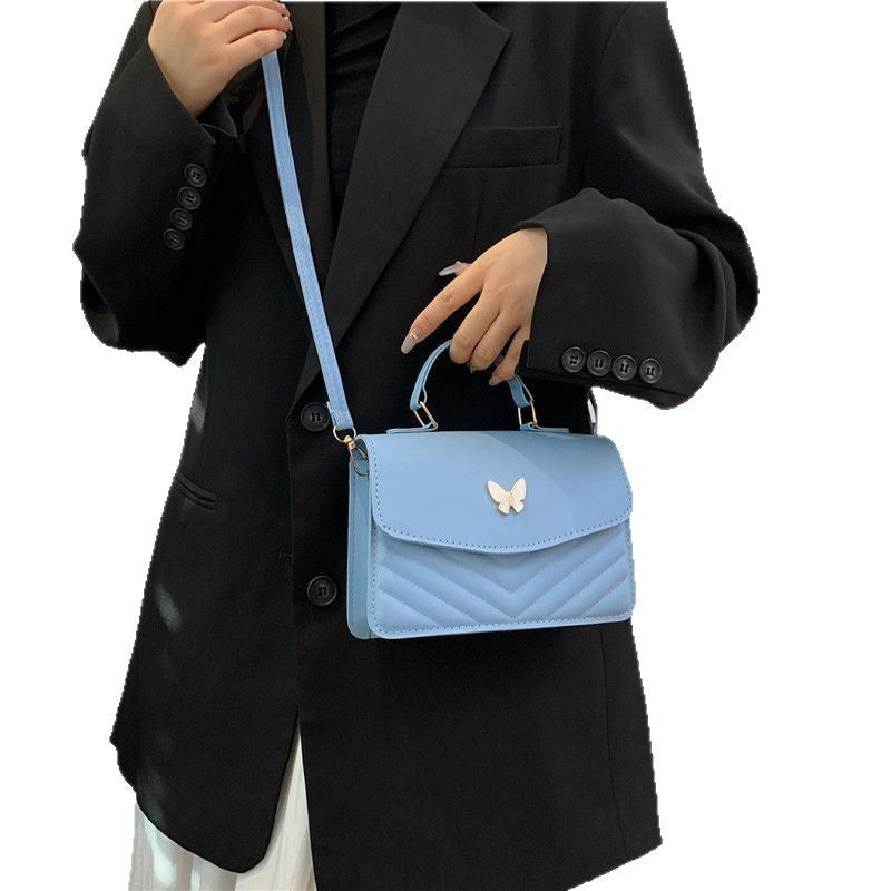 Four Seasons Trendy Joker Womens PU Leather Bow Accent Horizontal Square Tote Bag In Multiple Colors