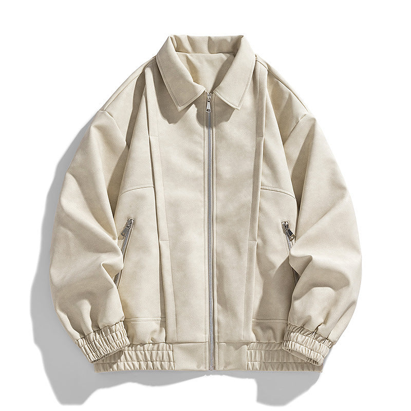 Workwear Leather Jacket Men's Spring And Autumn