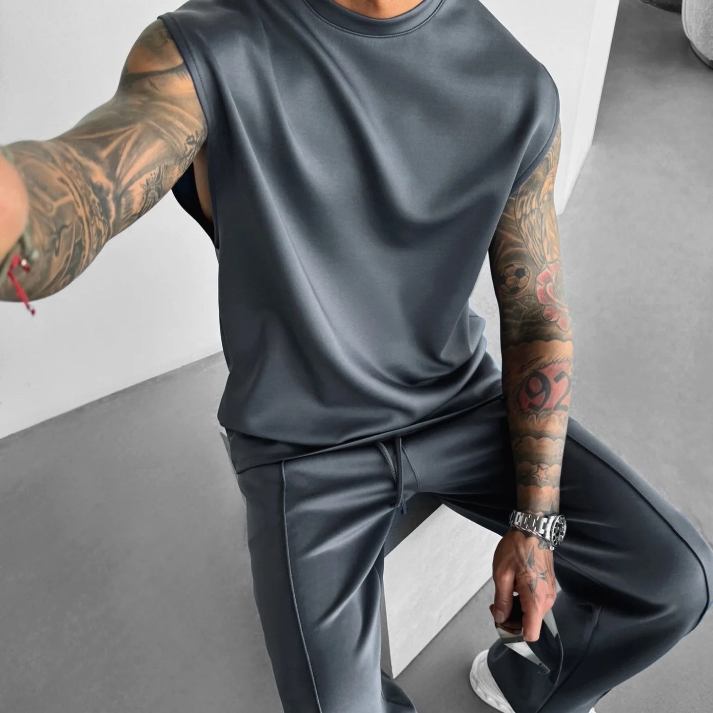 Summer New Men's Trousers Vest Suit