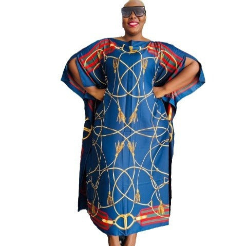 Loose Print Holiday Beach Dress Beach Cover-up
