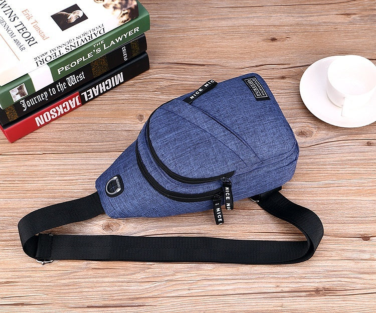 Casual Youth Korean Style Shoulder Bag For Men Oxford Cloth Messenger Bag Solid Color