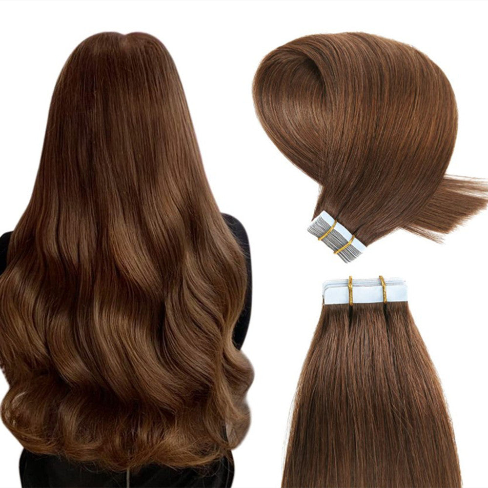 Straight Human Hair Extension Piece - Clip-In Style