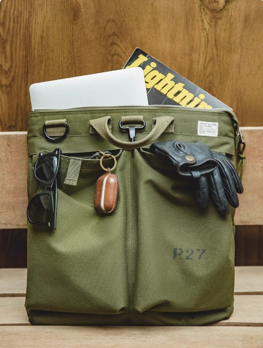 Marden Tooling Retro Nylon Crossbody Bag With Zipper Phone Pocket Vertical Square Military Green