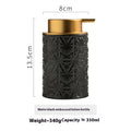 Matte ceramic foam pump dispenser bottle, dark embossed pattern with gold pump