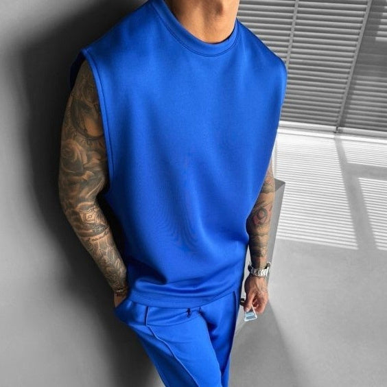 Summer New Men's Trousers Vest Suit