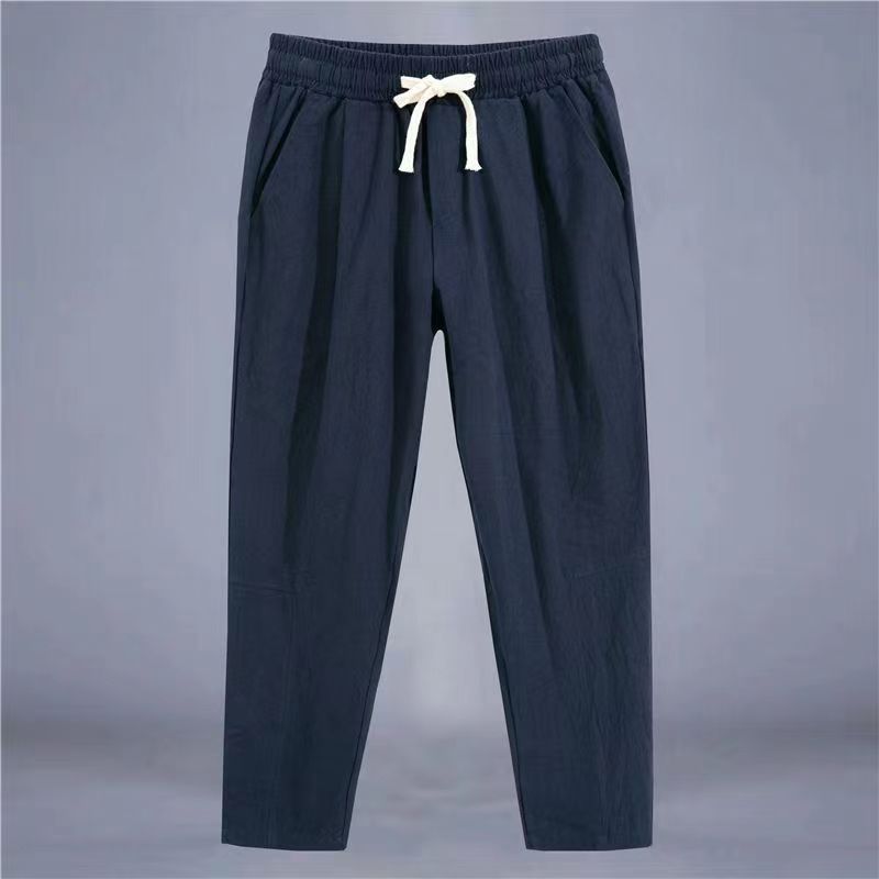 Cotton And Linen Thin Loose Plus Size Sports Straight Pants