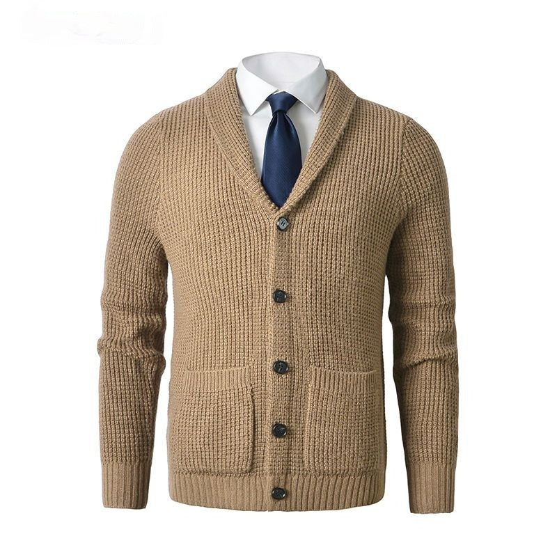 Business Casual Knitted Wool Cardigan For Men