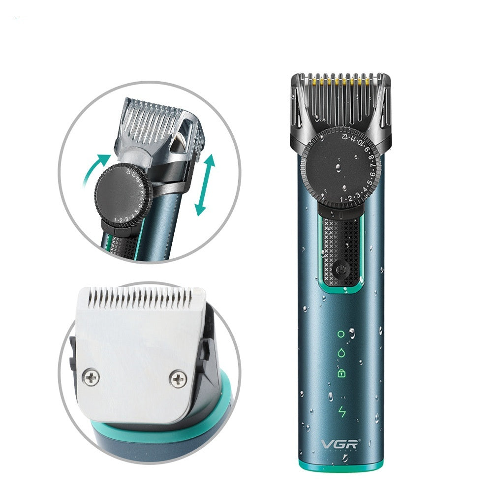IPX5 Waterproof Electric Hair Clipper - Rechargeable Men's Beard Trimmer