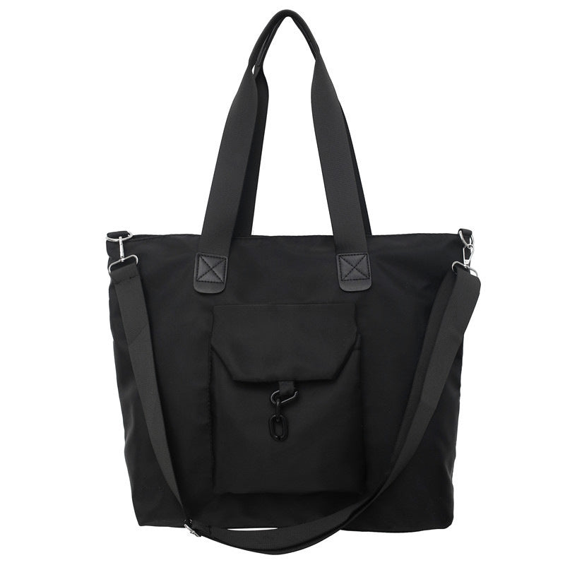 Large Capacity Crossbody Bag Hand Carry Dual Use for Short Trips Urban Travel Oxford Cloth Black Green