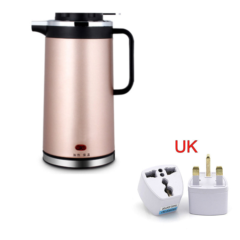 Compact Electric Kettle 2L Double Insulated Stainless Steel With Scale Window And Push Button Operation 1000W