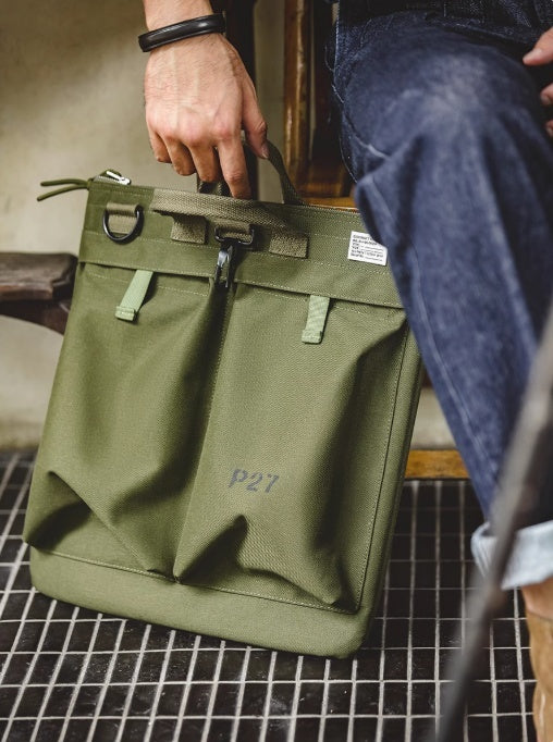 Marden Tooling Retro Nylon Crossbody Bag With Zipper Phone Pocket Vertical Square Military Green