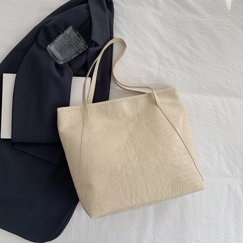 Retro PU Leather Tote Bag – Large Capacity Underarm Shoulder Bag | 8 Colors