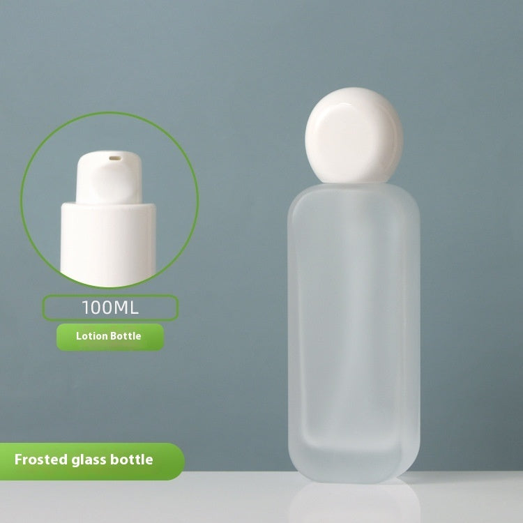 Press Spray Glass Bottle Empty for Cream Lotion Cosmetic with Pump Head 1pc NICKA Subpackage