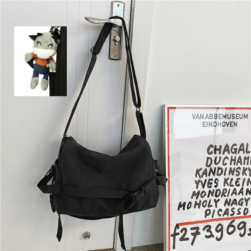 Mens Large Capacity Messenger Bag For Casual Student Book And Travel Shoulder Bag Canvas Lining