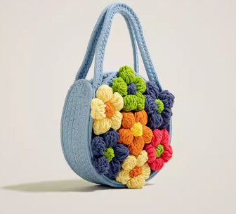 Beach Seaside Bag - Cotton Linen Spring Tote with Phone Pocket
