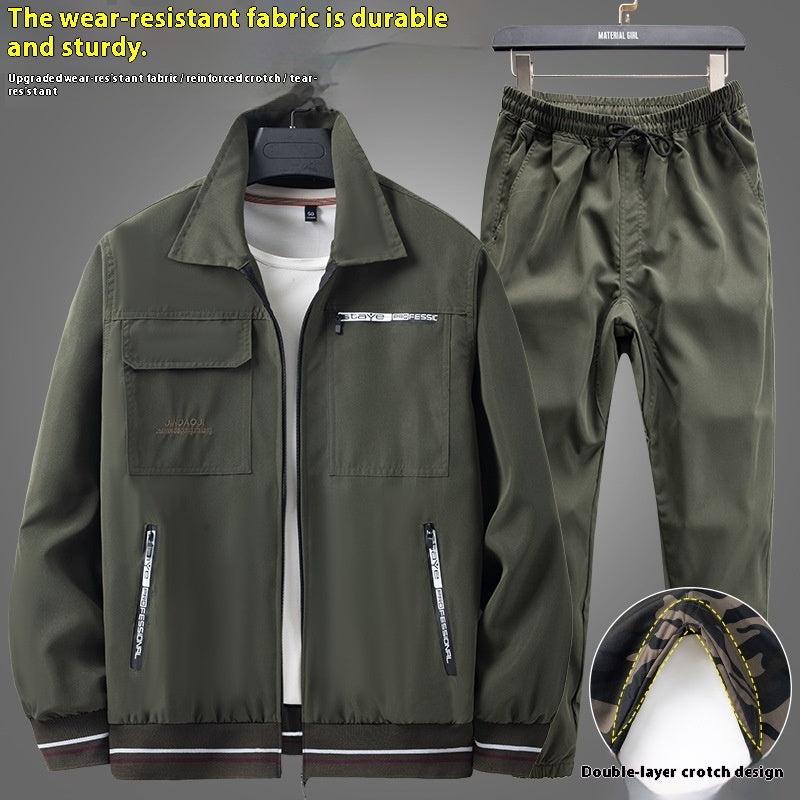 Thin Camouflage Cargo Pants Suit Men's Wear-resistant Dirt-resistant Lightweight