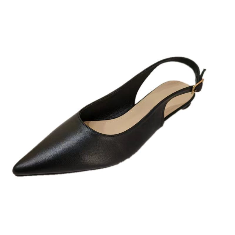 French Minority Low Heel Pointed-Toe Shoes - Women's Low-Cut Toe Cap Style