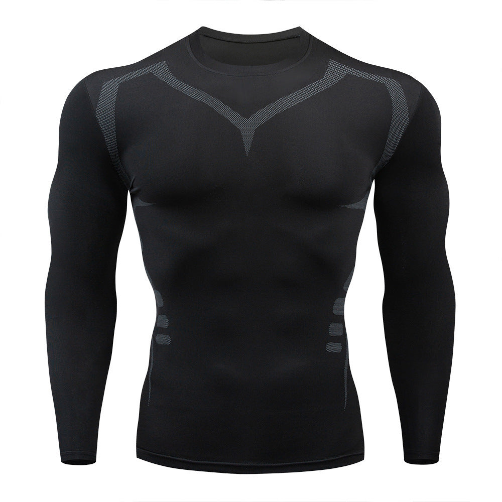 Men's Quick Dry Long Sleeve Sports Shirt For Workout And Fitness Training Moisture Wicking Athleisure