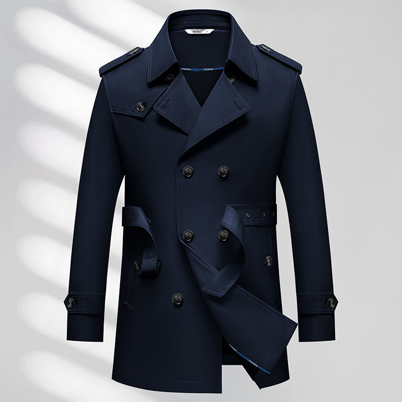 Men's Business Trench Coat Non-ironing Texture