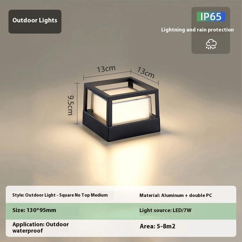 Outdoor Aluminum Wall Pillar Lamp - Weather Resistant Exterior Lighting