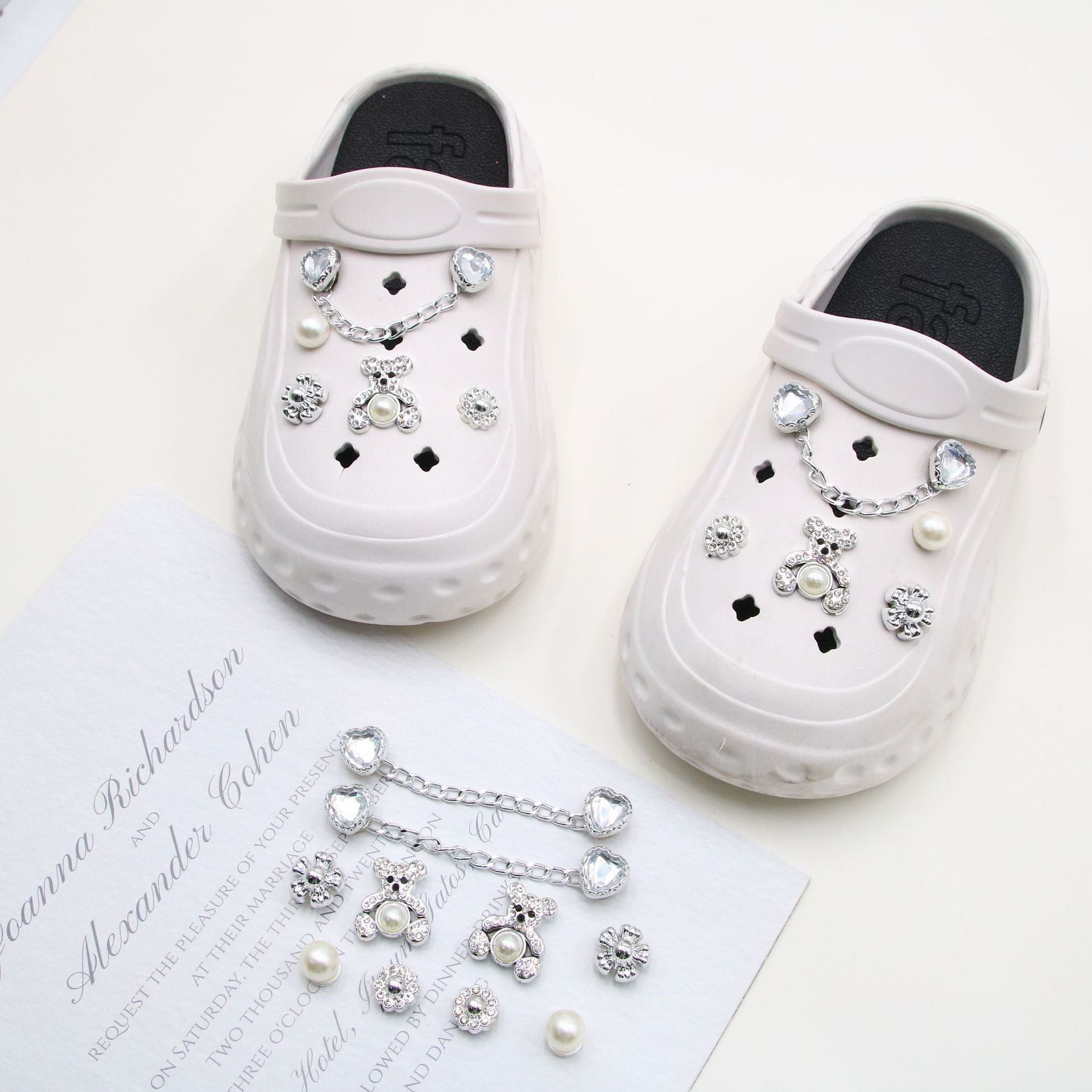 Silver Bear Shoe Buckle Beach Shoes Hole Shoes Decoration Accessories Suit
