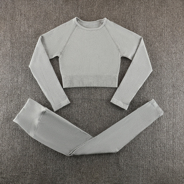 Seamless Yoga Set Breathable Nylon Spandex Quick Dry Sportswear For Women Gym Clothes All Season Size S M L