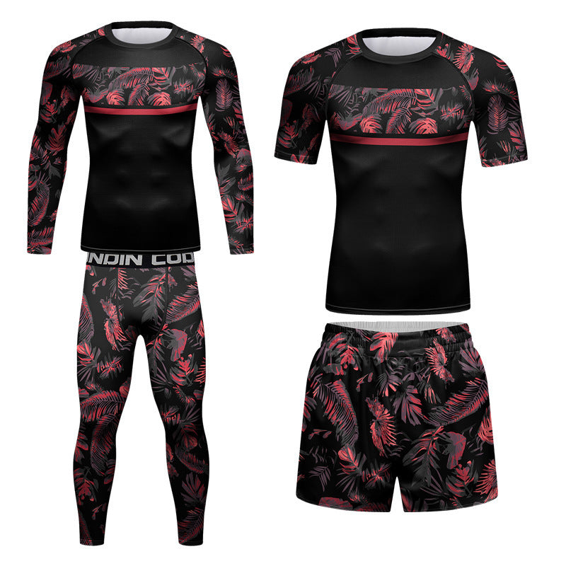 Casual Men's Quick Dry Running Training Clothes Set For Workout And Exercise Moisture Wicking Polyester