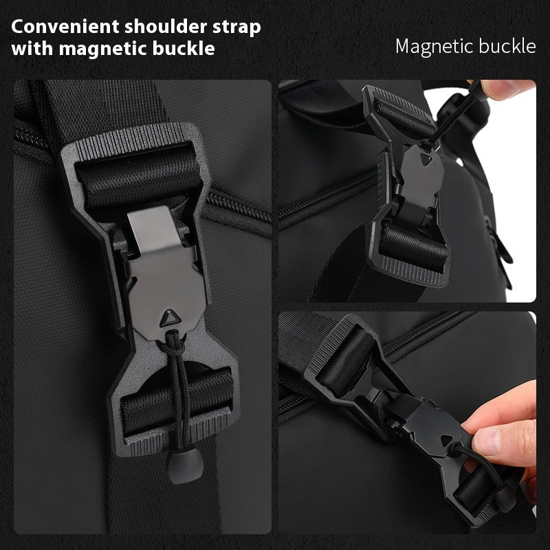 Charcoal Black Crossbody Multifunctional Sports Fitness Chest Bag for Travel and Everyday Use