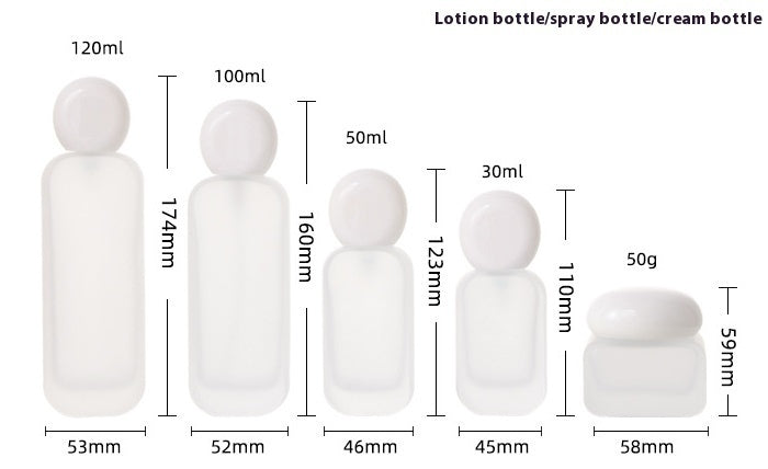 Press Spray Glass Bottle Empty for Cream Lotion Cosmetic with Pump Head 1pc NICKA Subpackage