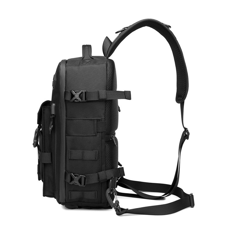 Men's Tactical Chest Crossbody Bag Waterproof Oxford Cloth Outdoor Gear Black Gray Blue Camouflage Available